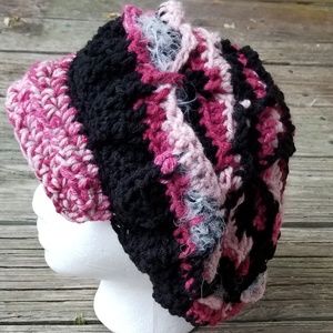 Rose Abstract Crochet Hat Shabby Chic Handmade